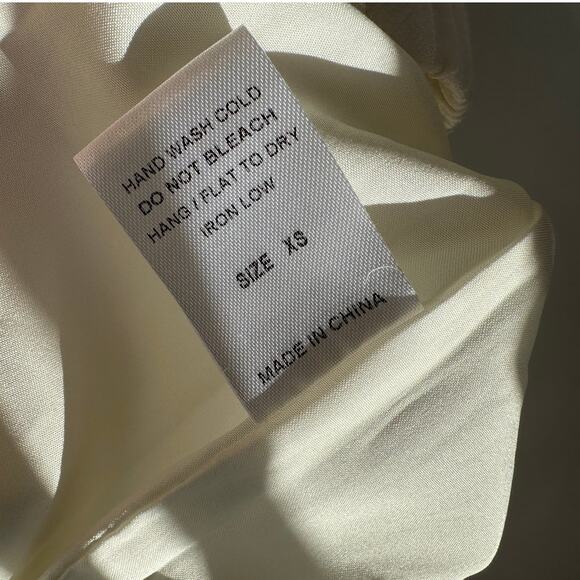 Acoa Off White Elastic Waist Pocketed Lined Flowy Pant XS - Picture 11 of 16